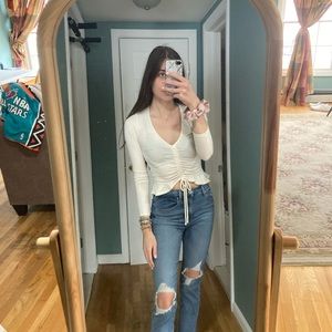 Cute white cinched crop from Forever 21.